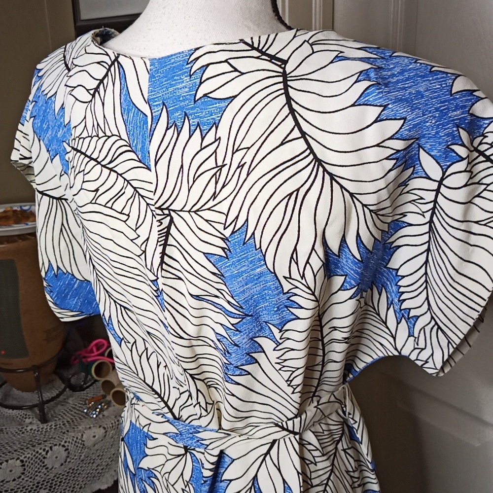 Vintage California Visionz Boat Neck Short Sleeve Dress Belted size 11/1… - Picture 6 of 7